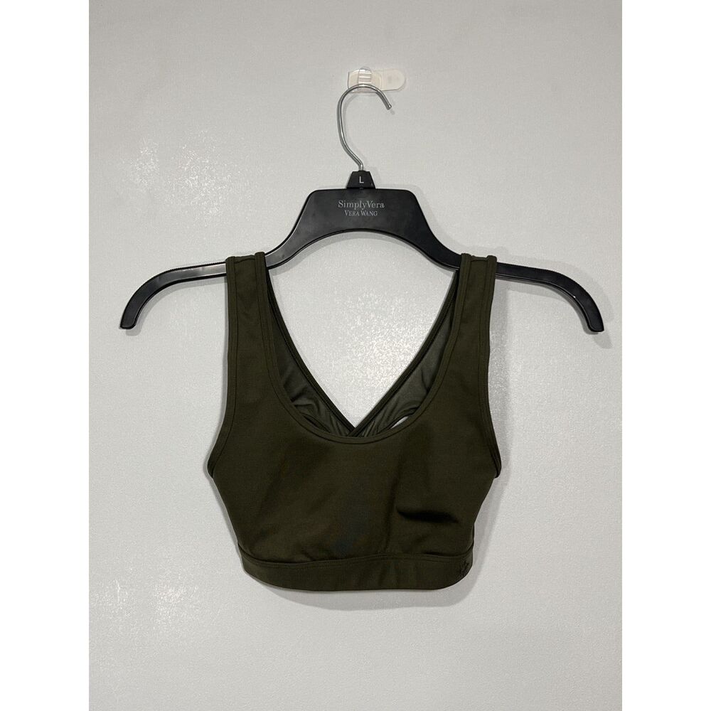 Offline by Aerie Olive Green Cutout Mesh Workout Sports Bra/ Size XXS